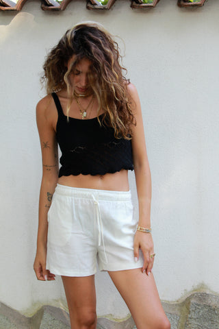 shorts morbido lacci - ECRU