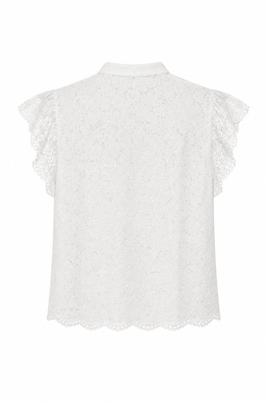 Top pizzo con alamari - BIANCO