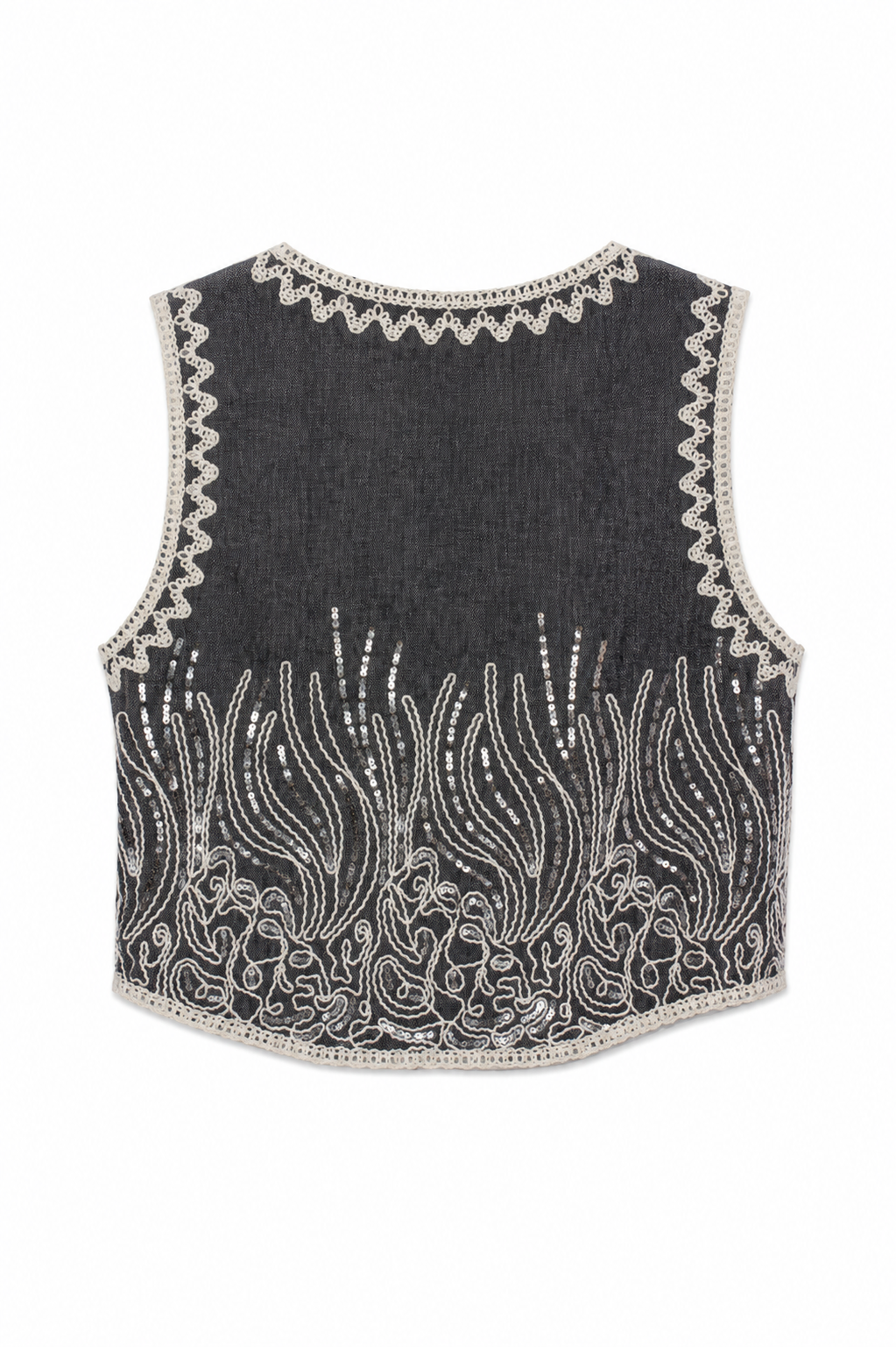 Gilet ricamato - NERO