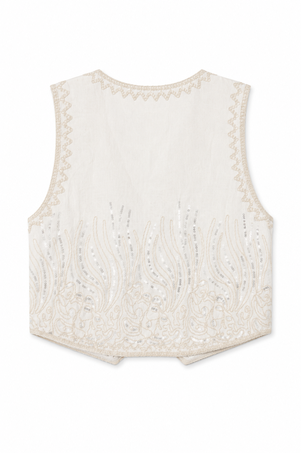 Gilet ricamato - Ecru