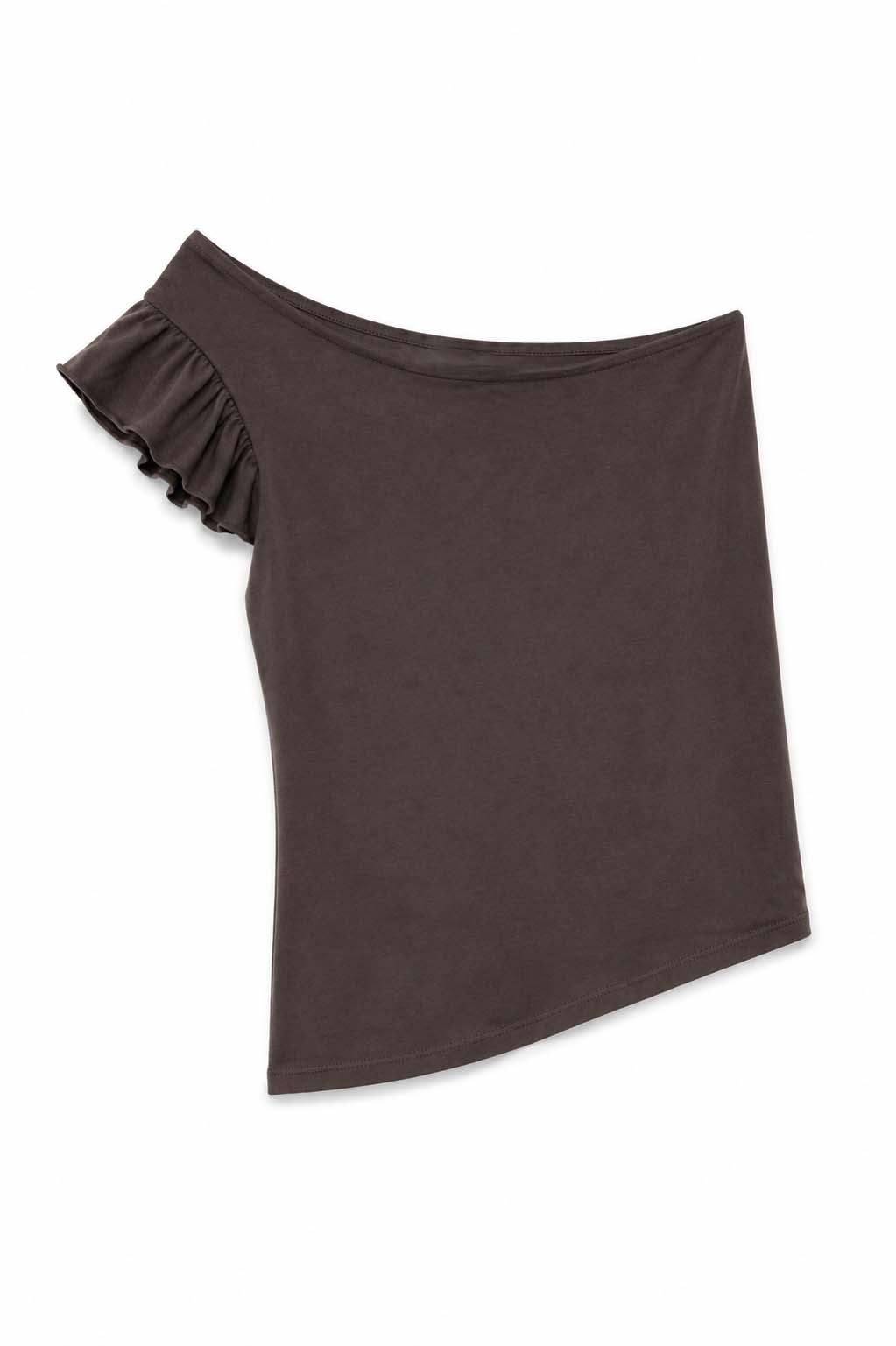 Top monospalla aletta - MARRONE
