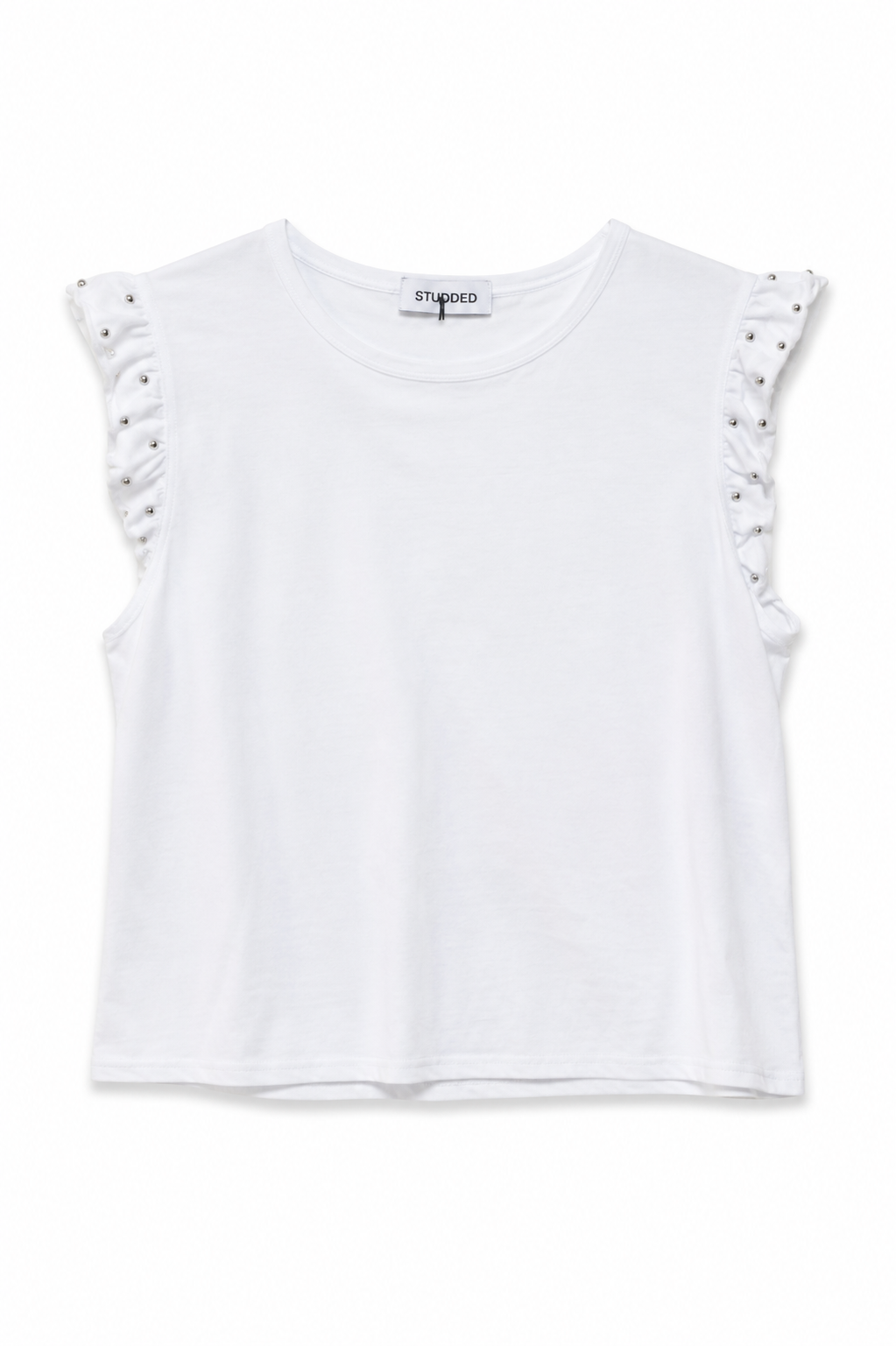 Maglia aletta con borchie - BIANCO