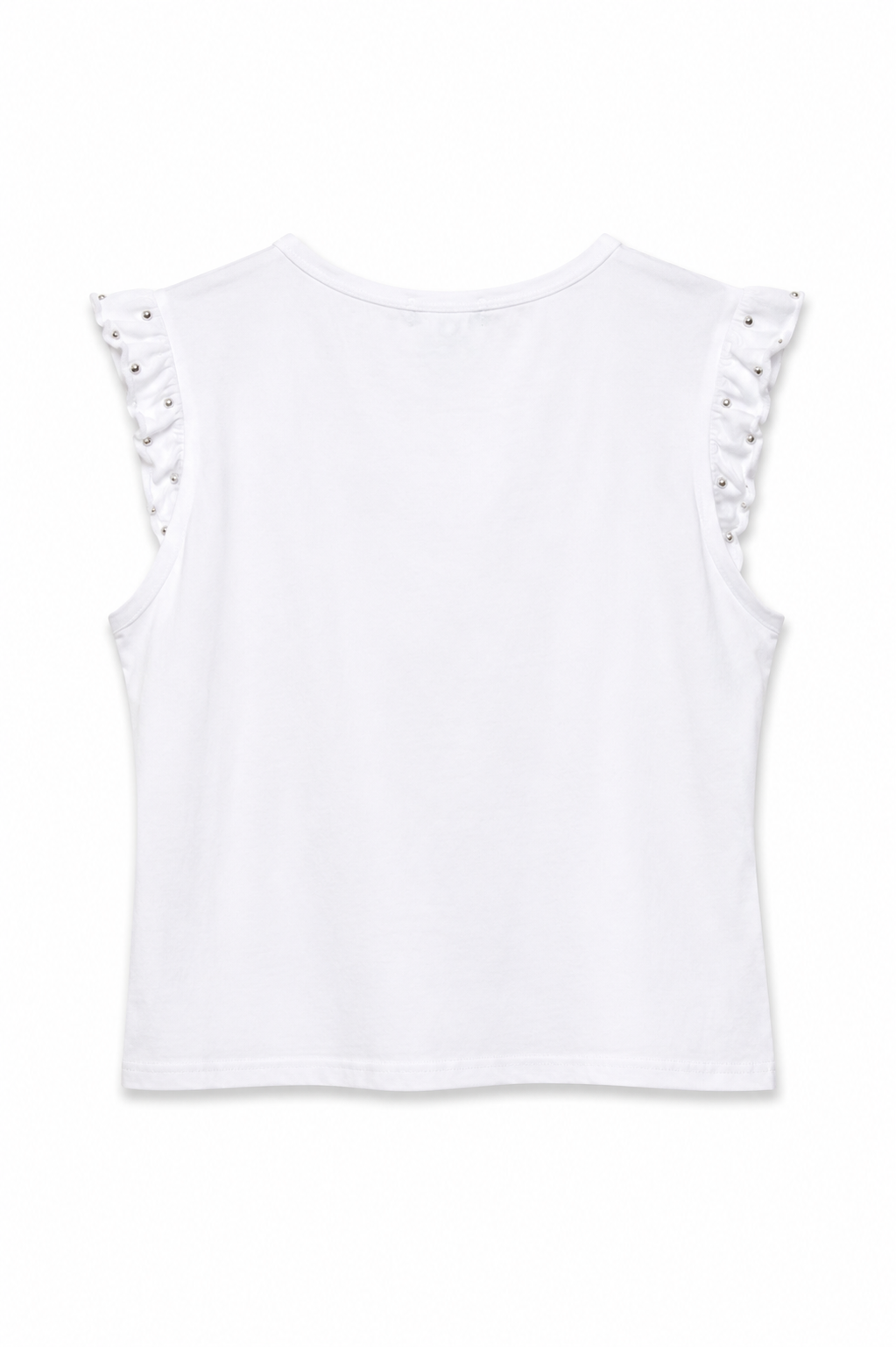 Maglia aletta con borchie - BIANCO