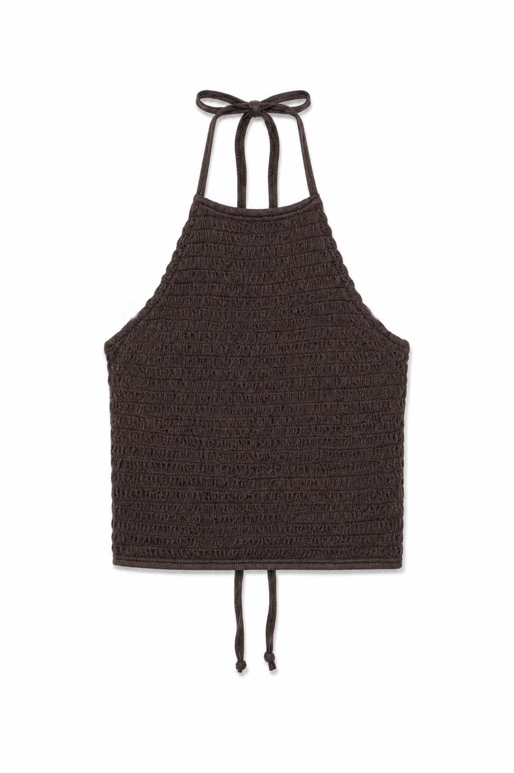 Top punto smock - MARRONE
