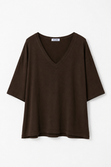 Maglia scollo a V - MARRONE