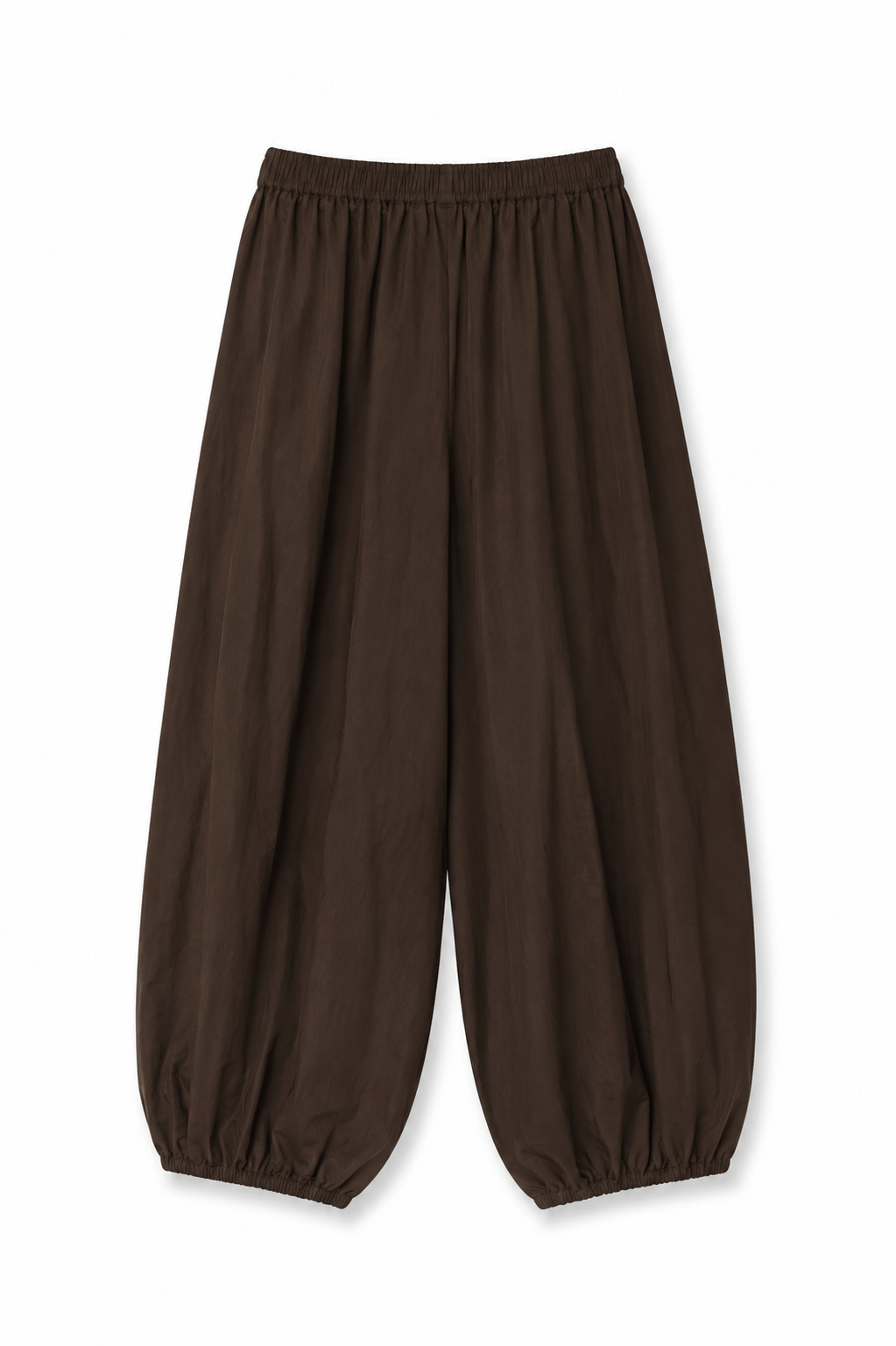 Pantaloni balloon in popeline - MARRONE
