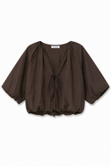 Blusa effetto palloncino - MORO