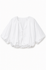 Blusa effetto palloncino - BIANCO