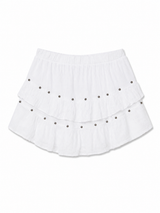 Skort volant con borchie - BIANCO