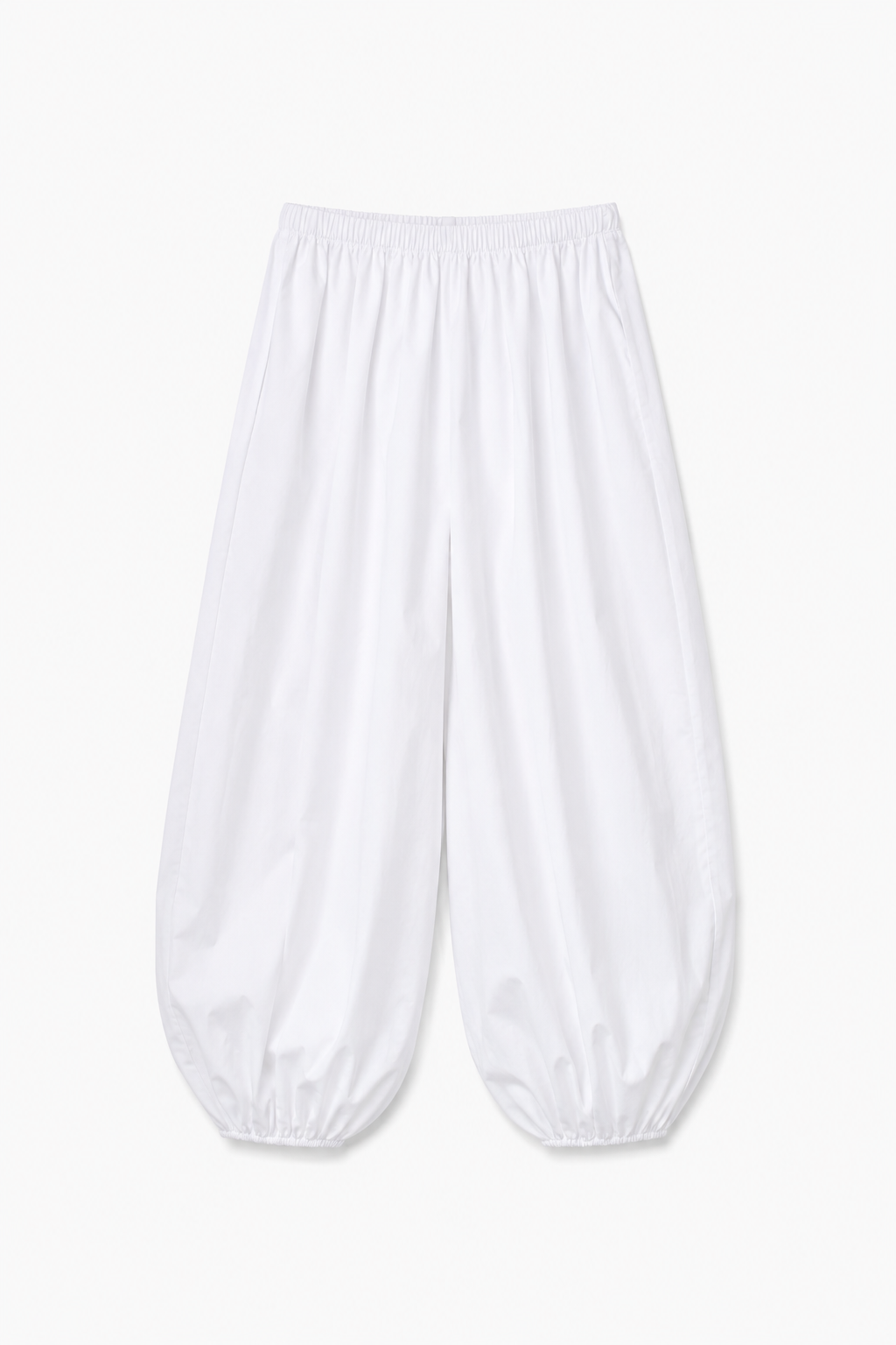 Pantaloni balloon in popeline - BIANCO
