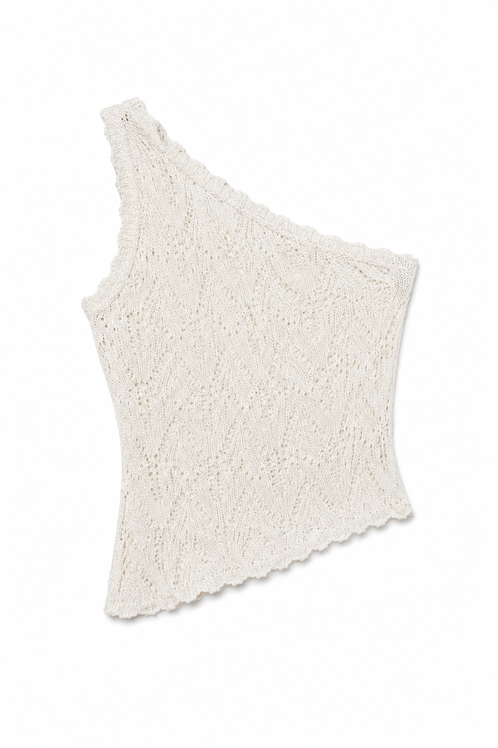 Top monospalla in maglia - PANNA