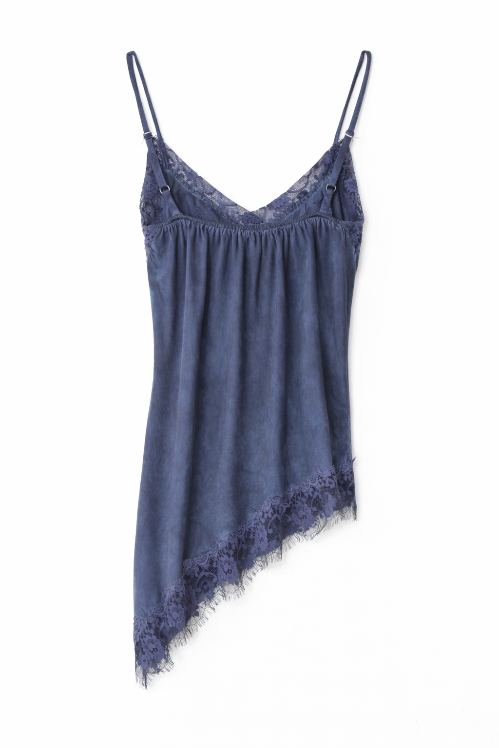 Top raso lingerie con pizzo - BLU