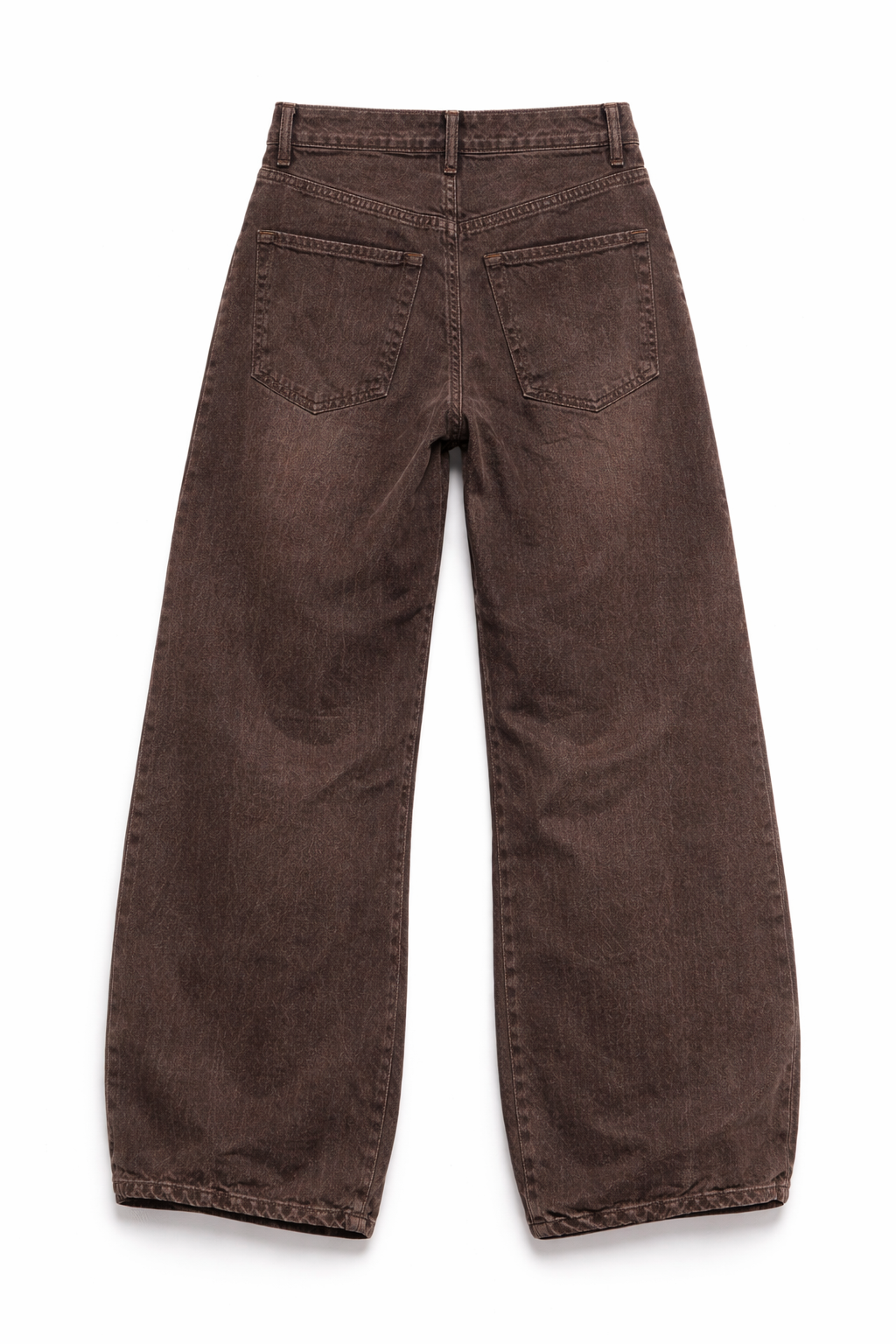 Pantalone barrel in bull - MARRONE