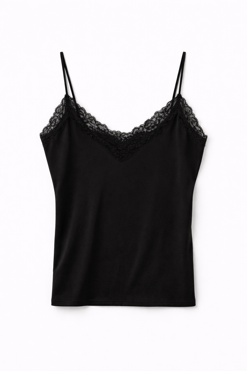 Top spalline pizzo - NERO
