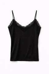 Top spalline pizzo - NERO