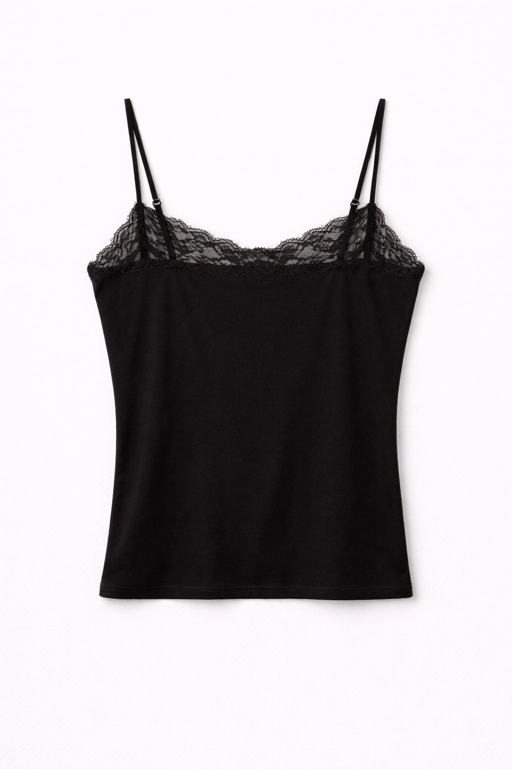 Top spalline pizzo - NERO