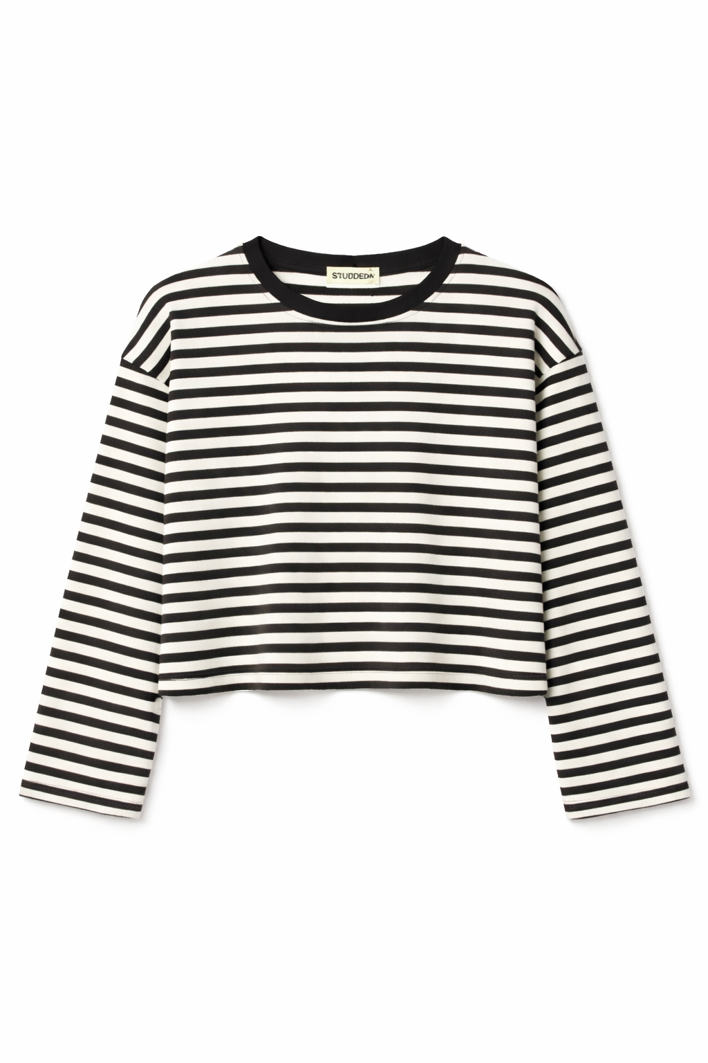 Maglia a righe maniche lunghe - PANNA/NERO