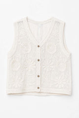 Gilet etnico ricamato - ECRU