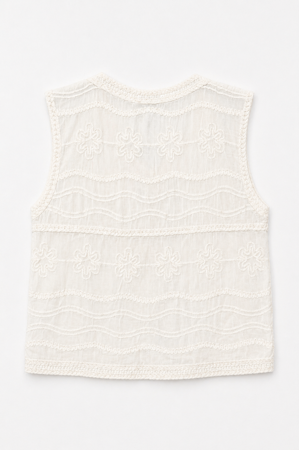 Gilet etnico ricamato - ECRU