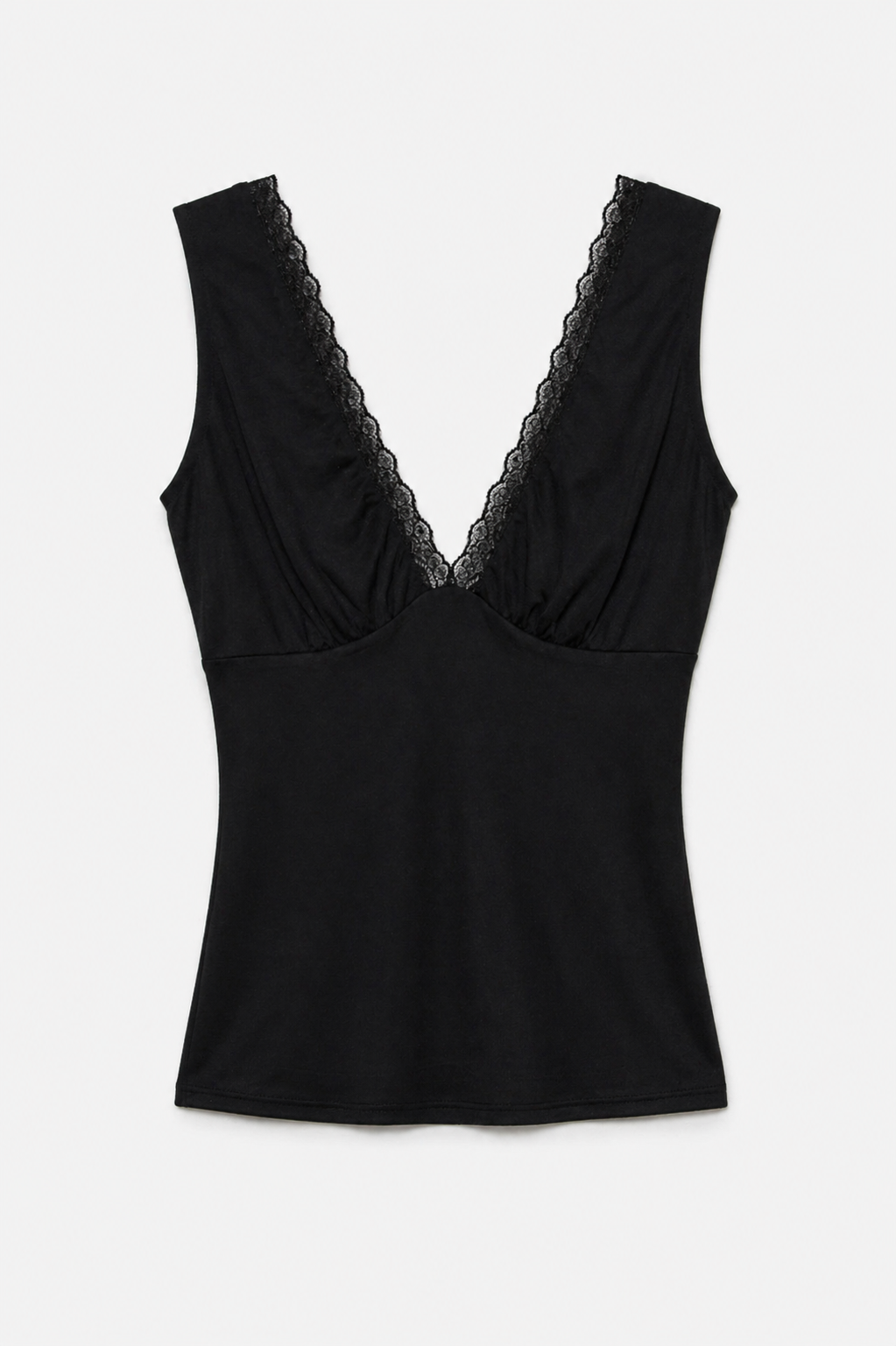 Top inserti pizzo - NERO