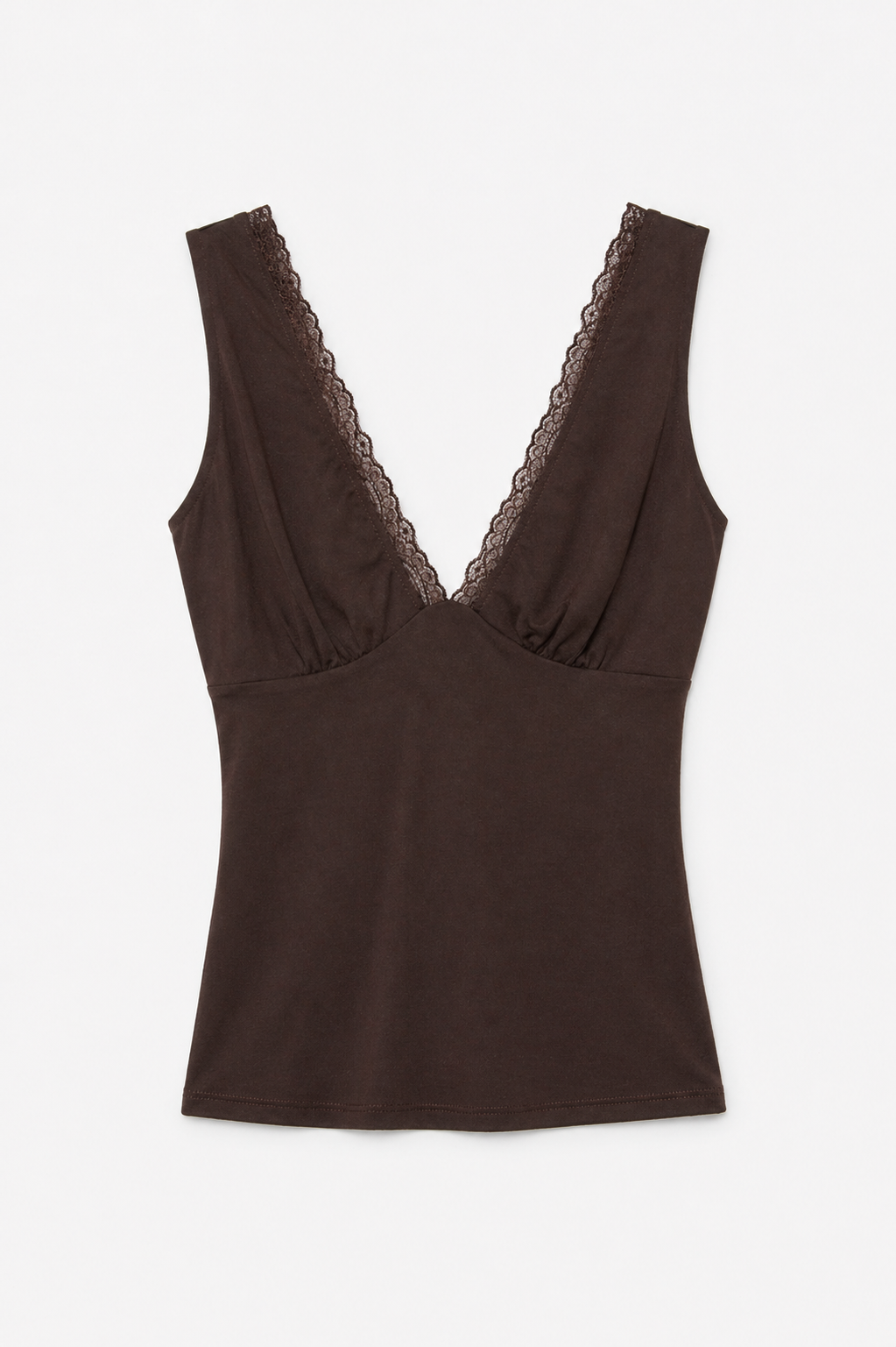 Top inserti pizzo - Marrone