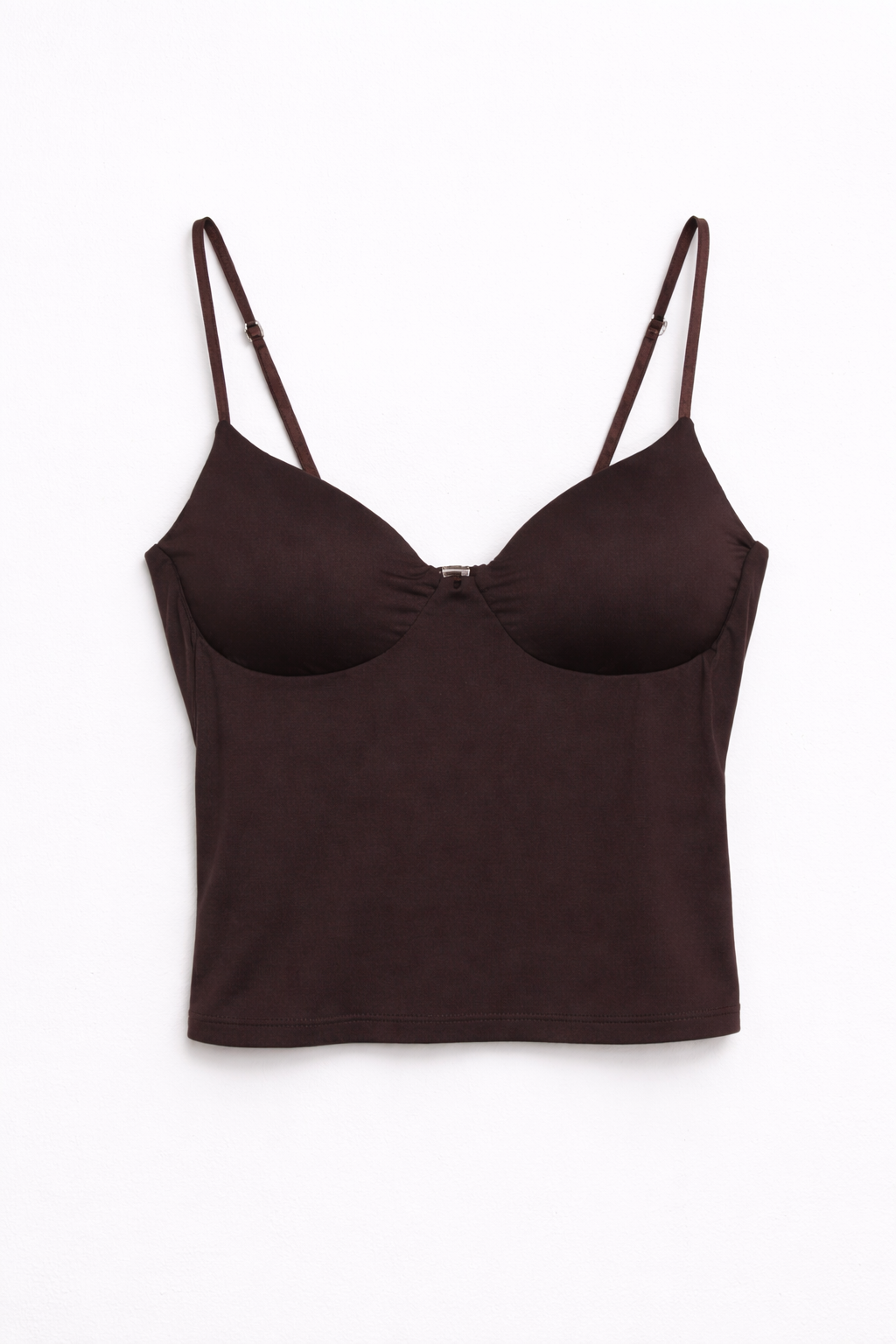 Top spalline con coppe - MARRONE
