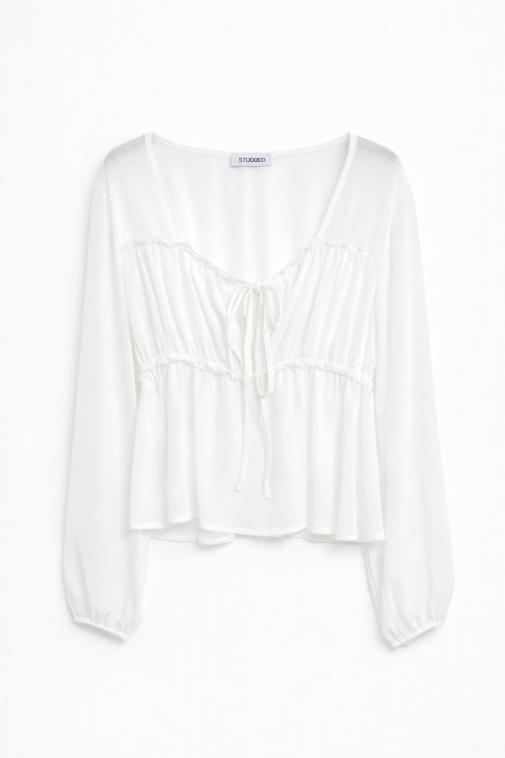 Blusa georgette con rouches - PANNA