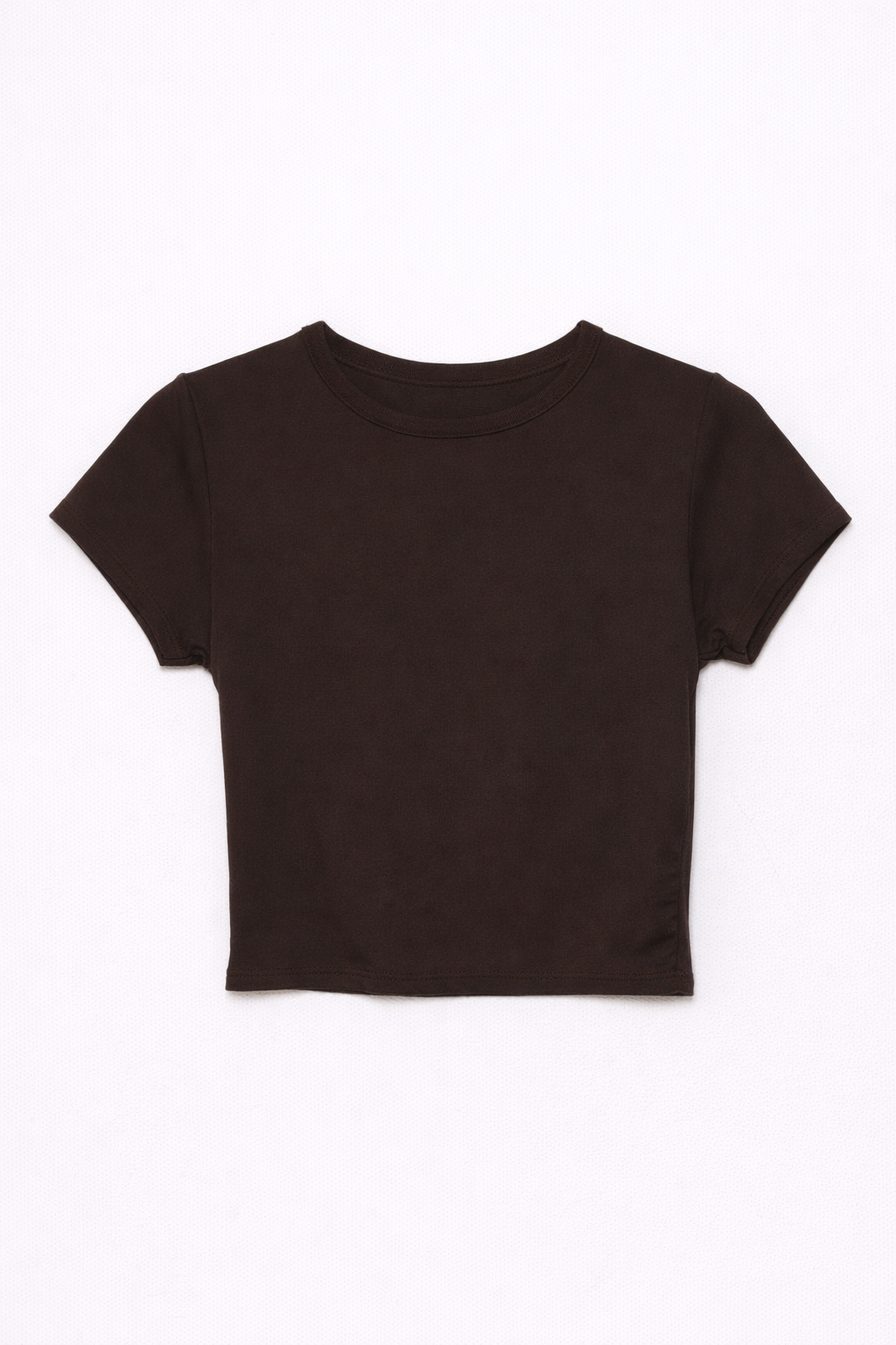Crop top mezza manica - MORO
