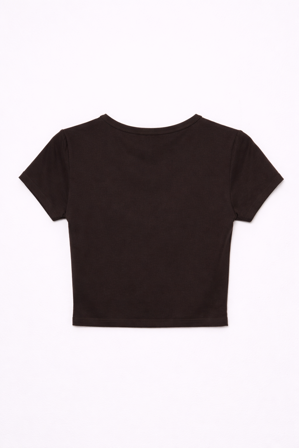 Crop top mezza manica - MORO
