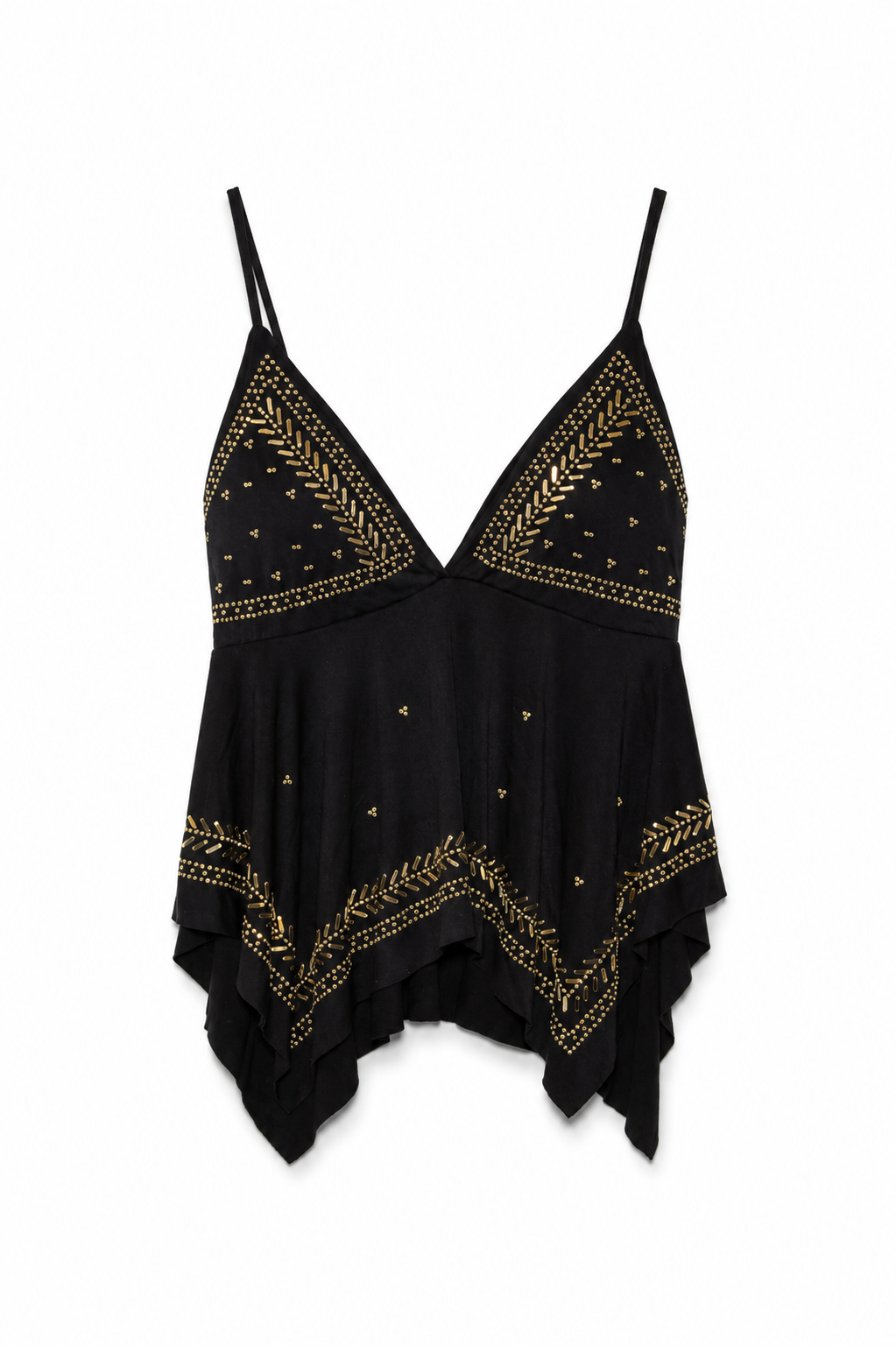 Top spalline e borchie - NERO