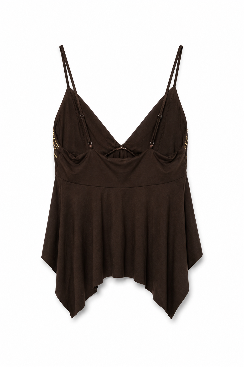 Top spalline e borchie - MARRONE