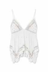 Top spalline e borchie - BIANCO