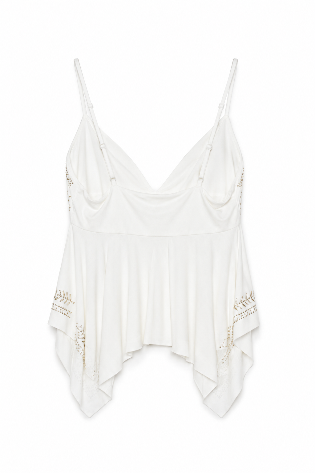 Top spalline e borchie - BIANCO