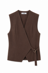 Gilet dettaglio laccio - MORO