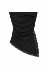 Top fascia pizzo asimmetrico - NERO