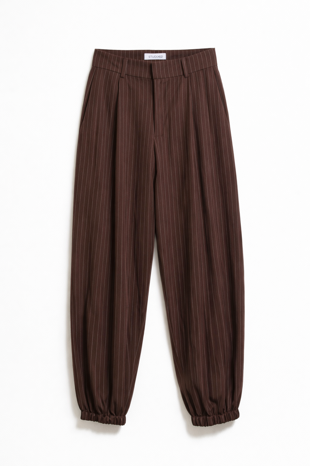 Pantalone gaucho a righe - MARRONE