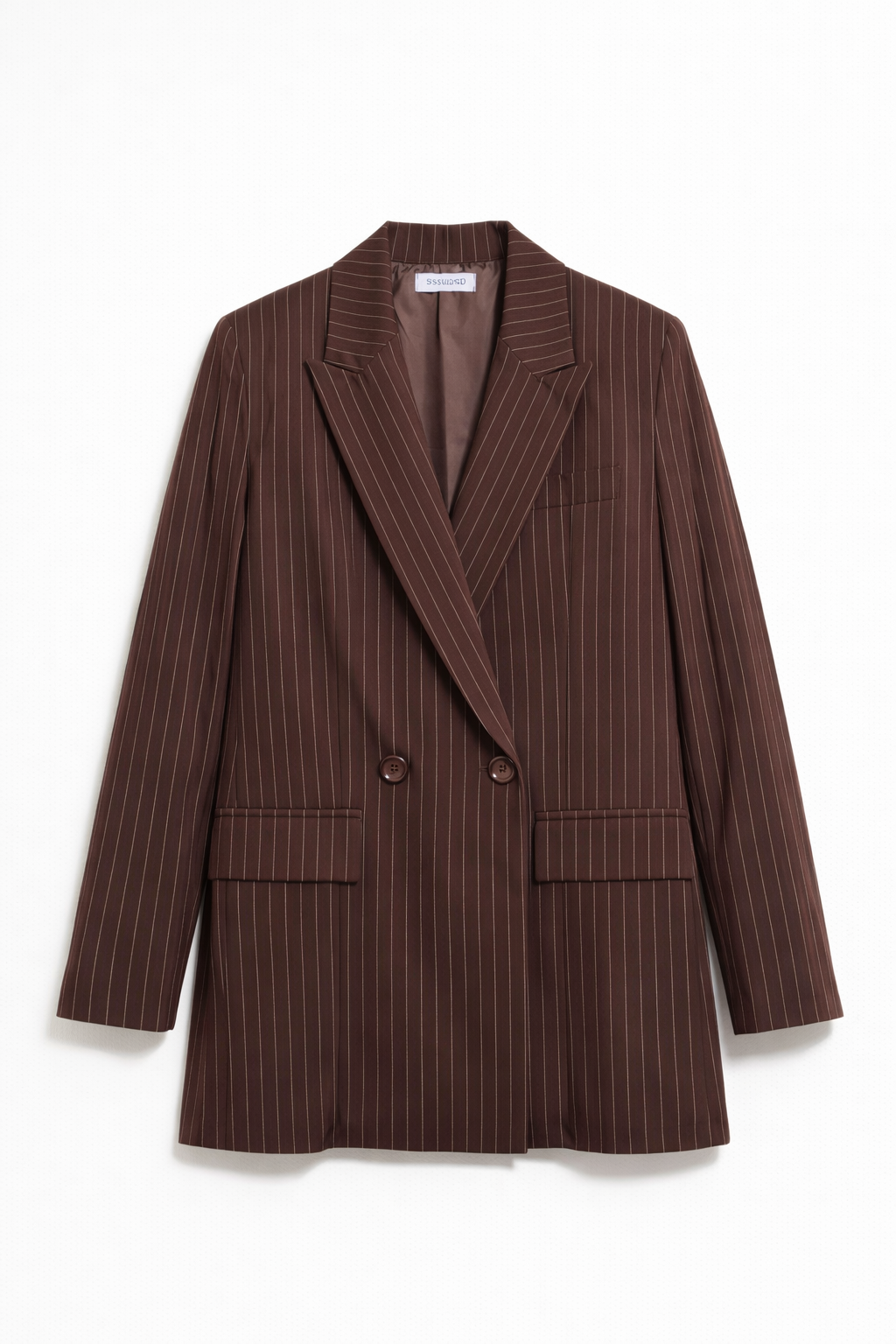 Blazer 2 bottoni a righe - MARRONE