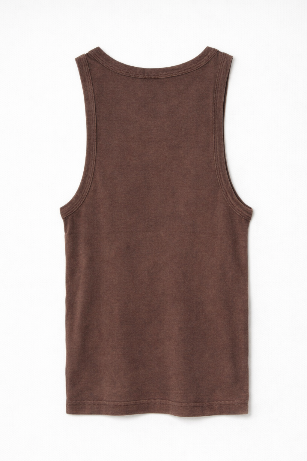 Canotta costina stonewash - MARRONE