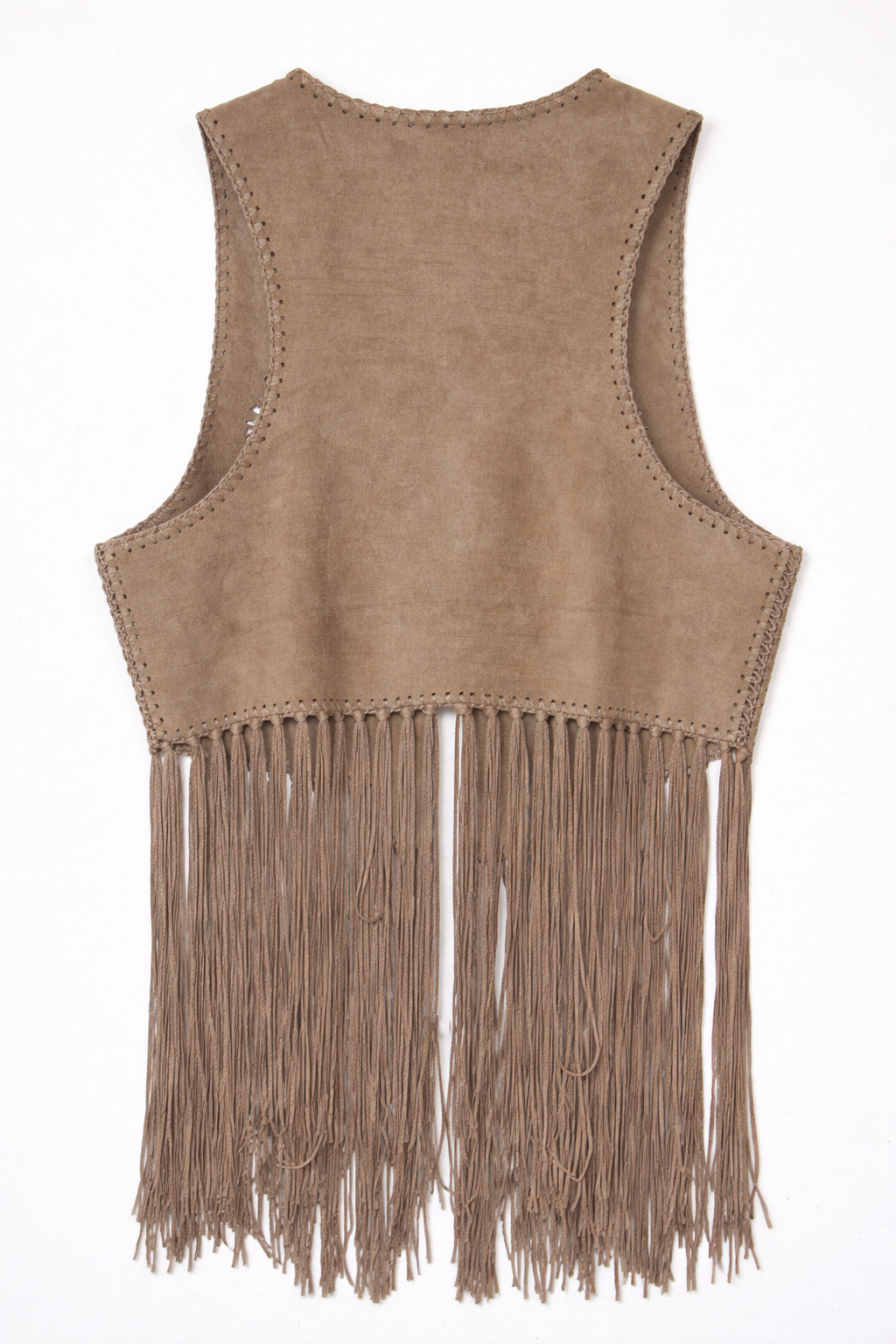 Gilet con frange - BEIGE