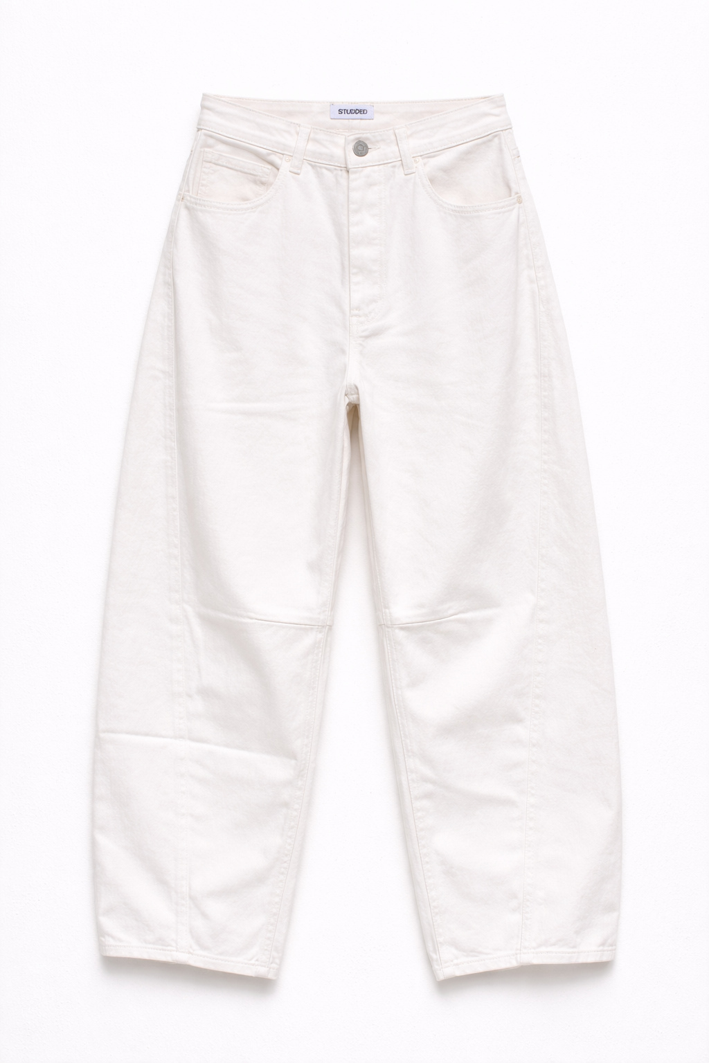 Pantalone barrel in bull - OFF WHITE