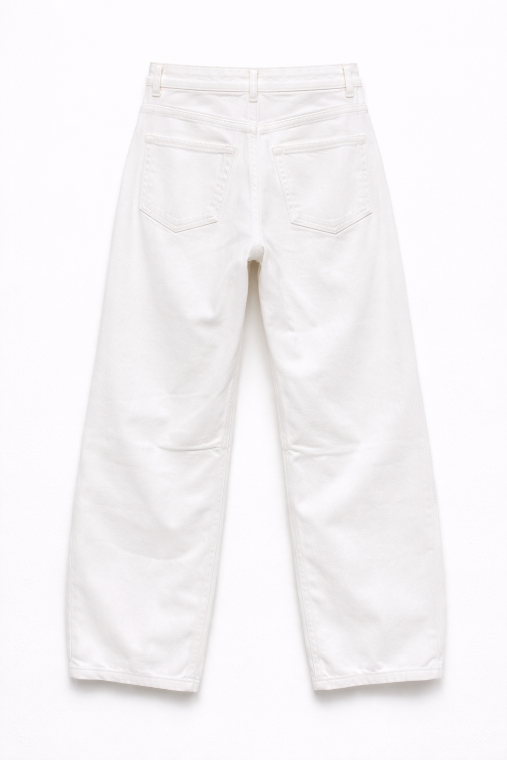 Pantalone barrel in bull - OFF WHITE
