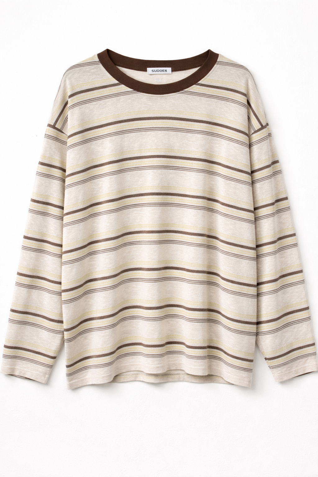 Maglia M/lunga rigata - MARRONE