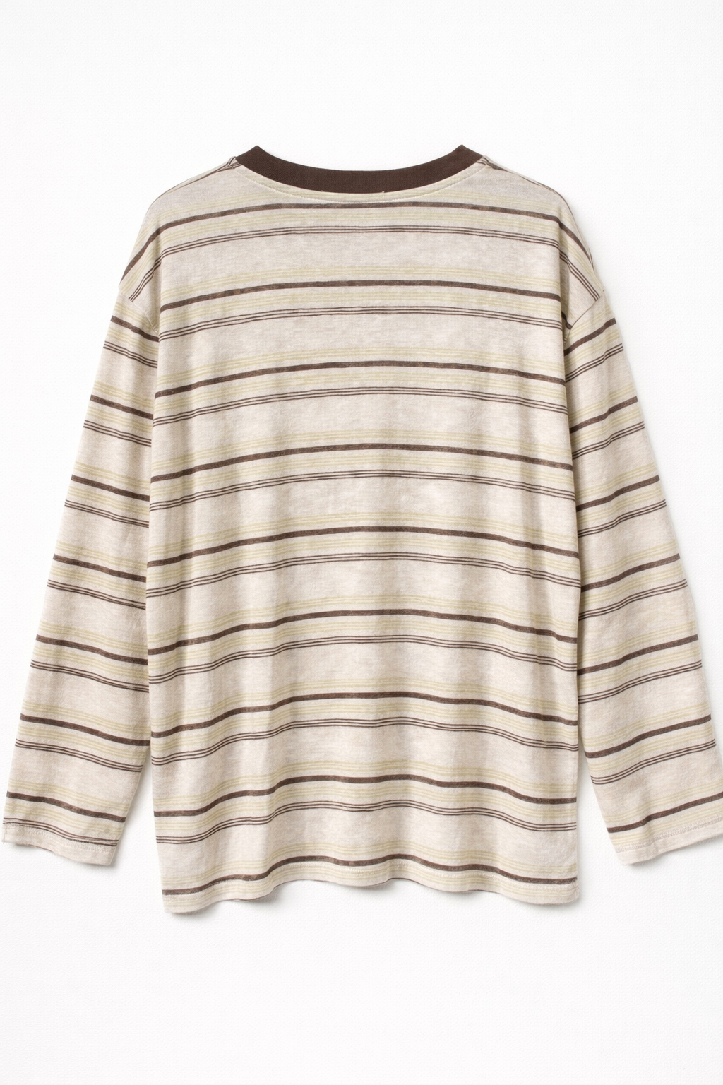 Maglia M/lunga rigata - MARRONE
