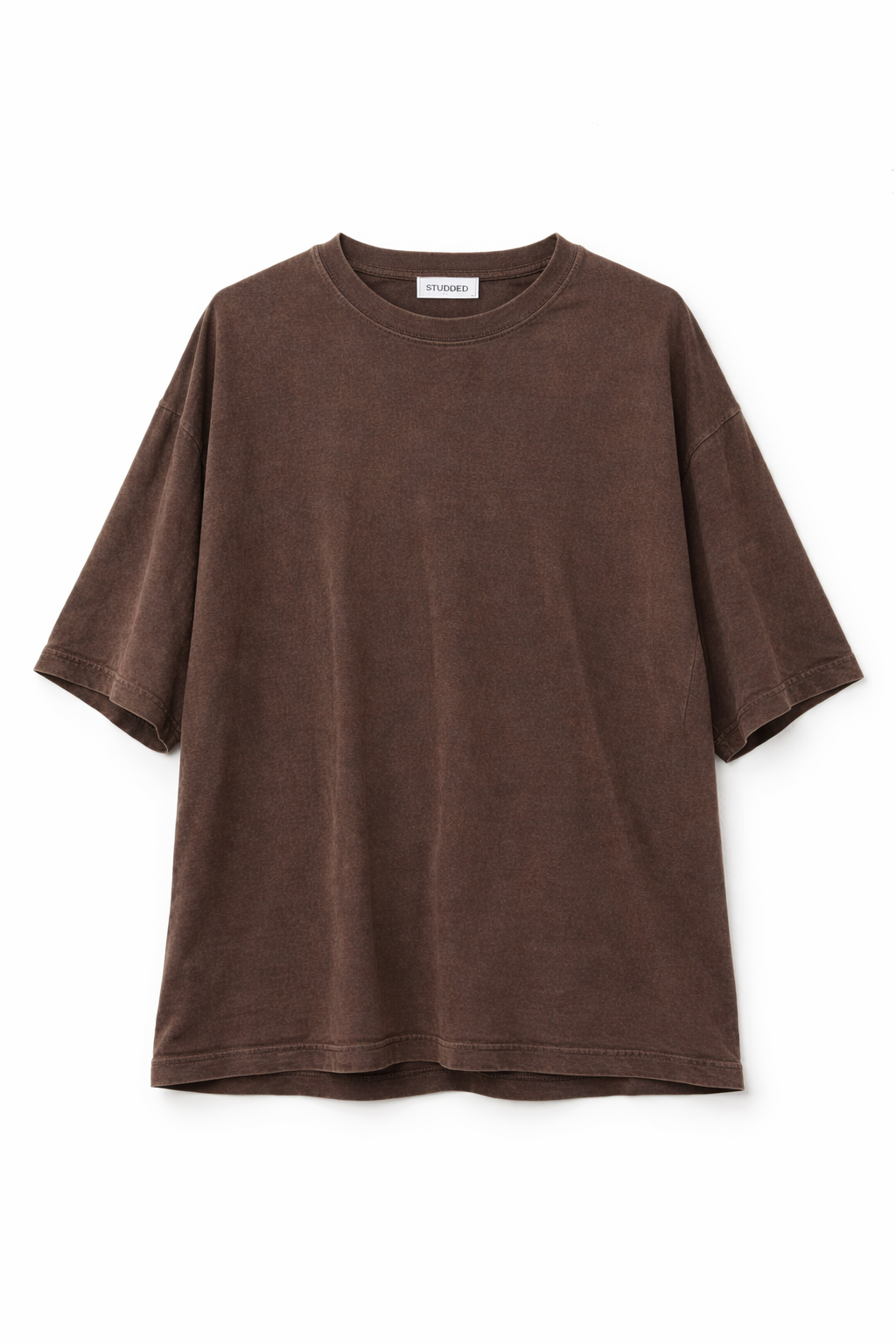 Maglia oversize stone washed - MARRONE
