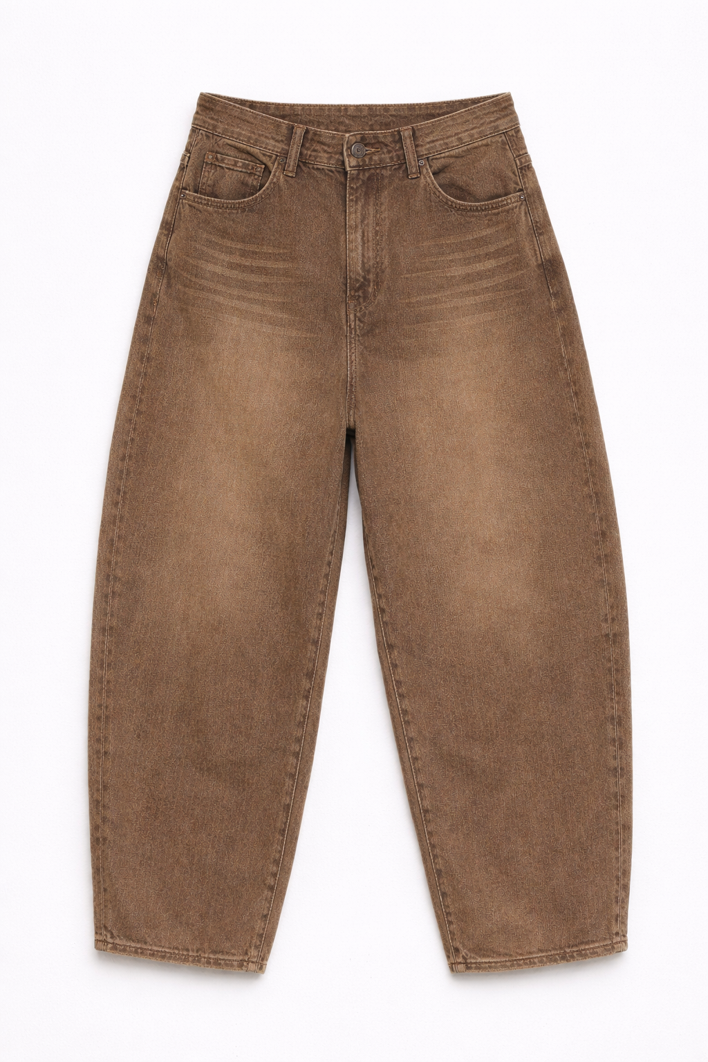 Jeans baggy fit barrel - MARRONE