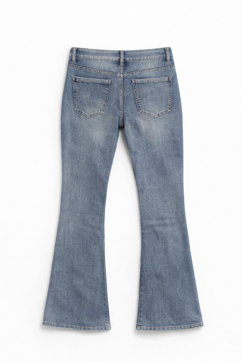 Jeans bootcut vita media - DENIM BLU