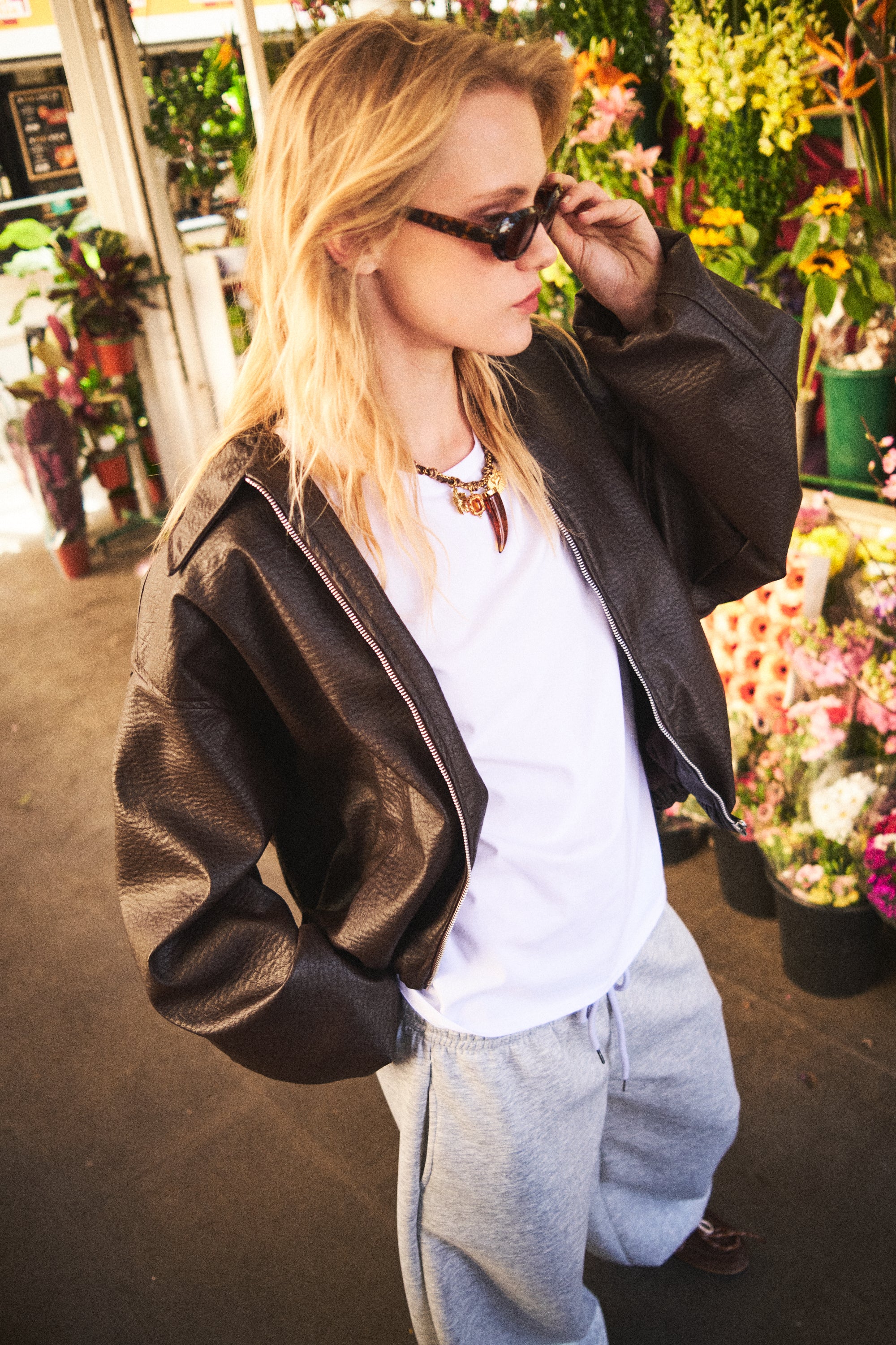 Bomber in ecopelle - MARRONE