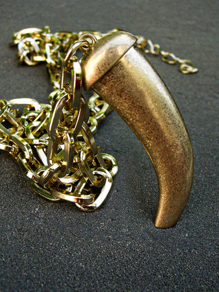 Catena corno metallo - ORO