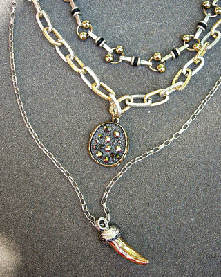 Collana 3 fili corno - ARGENTO/ORO