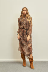 Abito stampa paisley - MARRONE